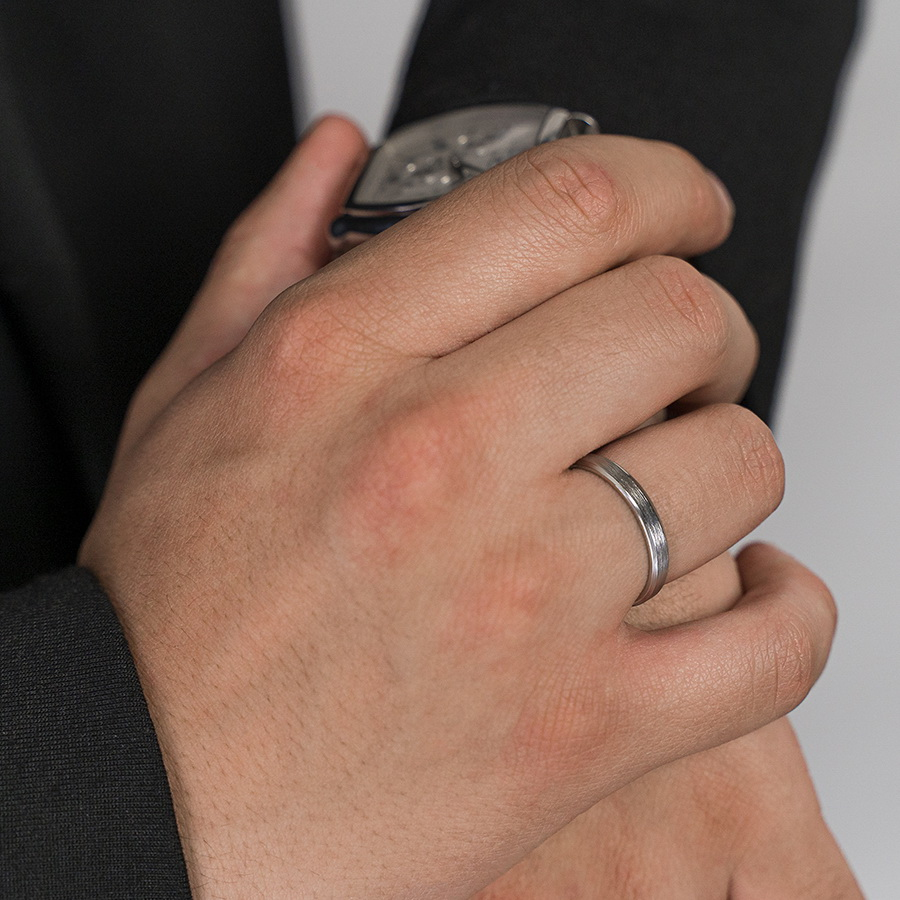 Обручальное кольцо из платины матовое ПК-140-00-М2 Platinum Lab фото 4