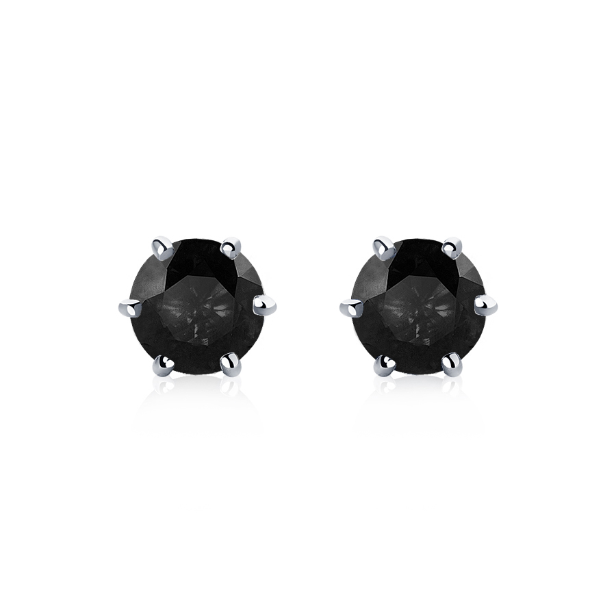 Женские серьги из платины с черными бриллиантами ПС-088Ч-02 PlatinumLab фото 2
