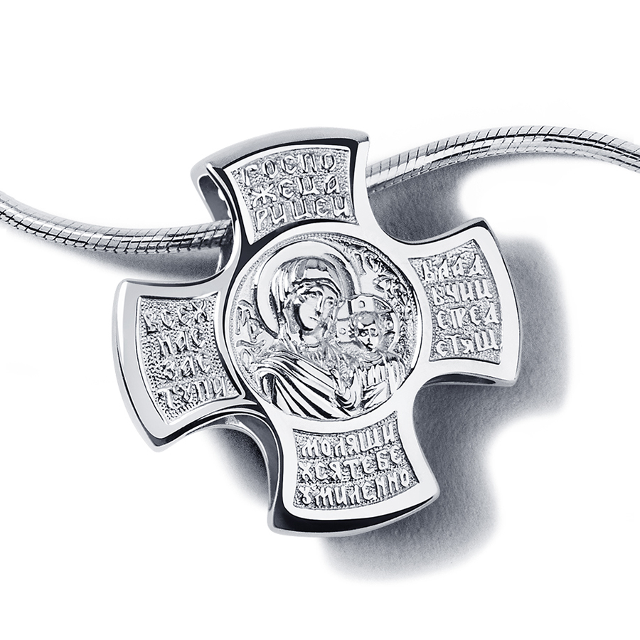 Православный крест из платины с 4 бриллиантами ПП-272-01 PlatinumLab фото 2