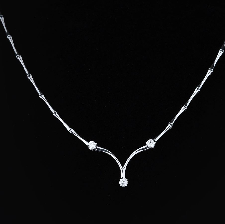 Ожерелье из платины с бриллиантами ПХ-005-40 Platinum Lab видео 1