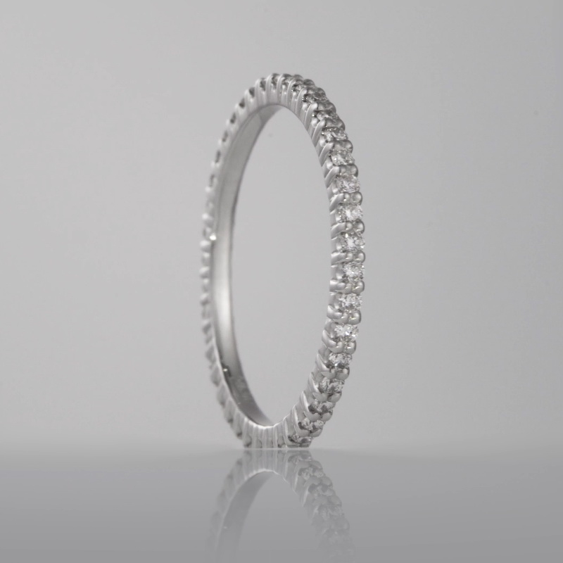 Обручальное кольцо из платины с бриллиантами тонкое ПК-022-00 Platinum Lab видео 1