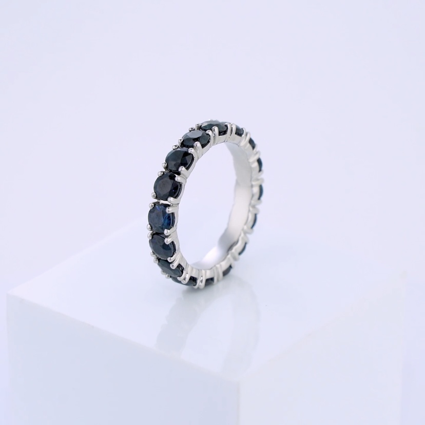 Обручальное кольцо с сапфирами ПК-045С-05 Platinum Lab видео 1