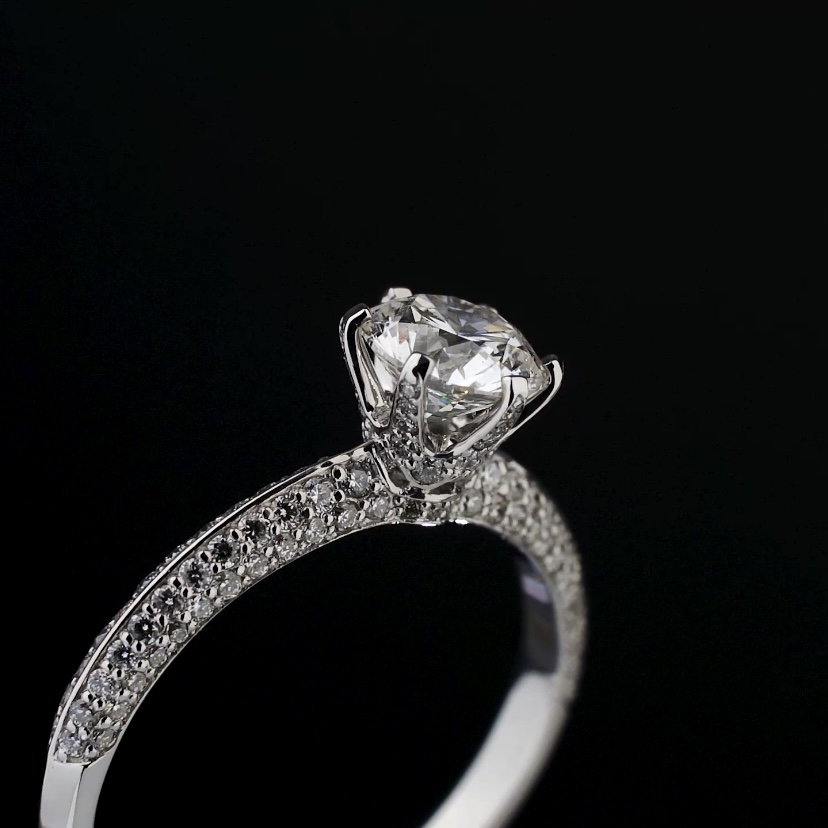 Помолвочное кольцо из платины с бриллиантами ПК-056-02 Platinum Lab видео 1