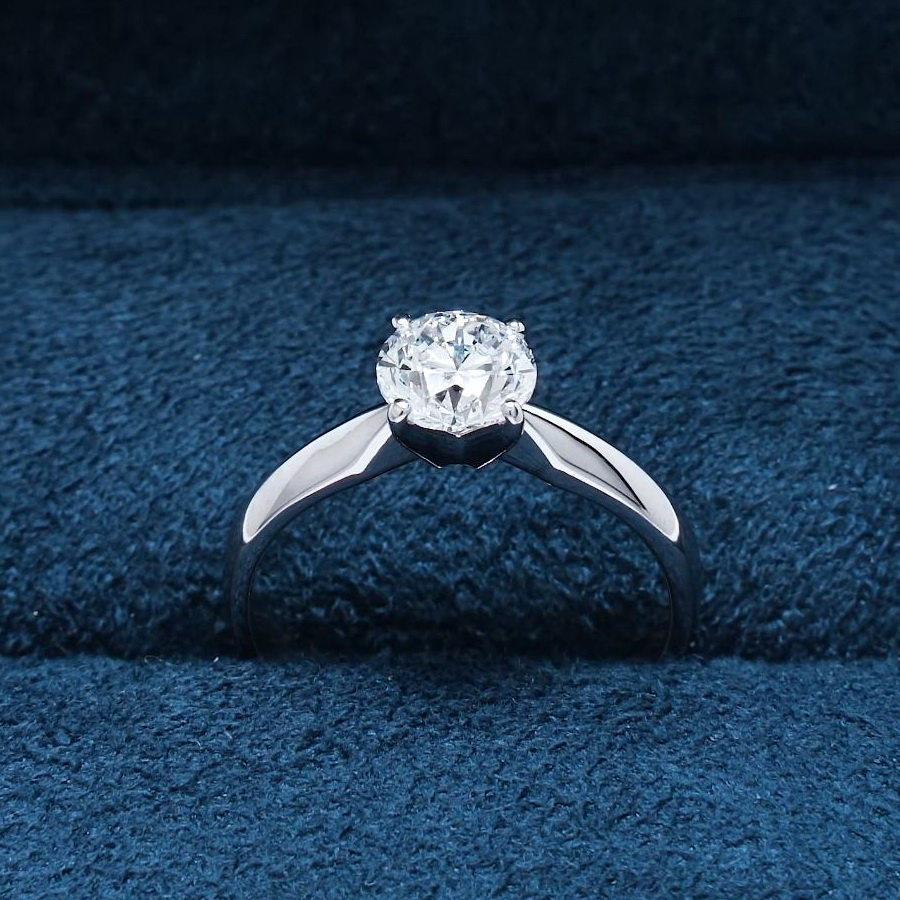 Помолвочное кольцо из платины с бриллиантом весом 1 карат ПК-086-05 Platinum Lab видео 1