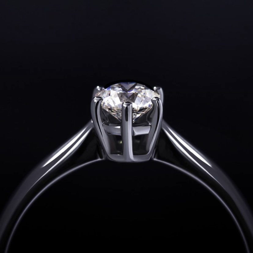 Классическое помолвочное кольцо из платины с одним бриллиантом ПК-093-01 Platinum Lab видео 1