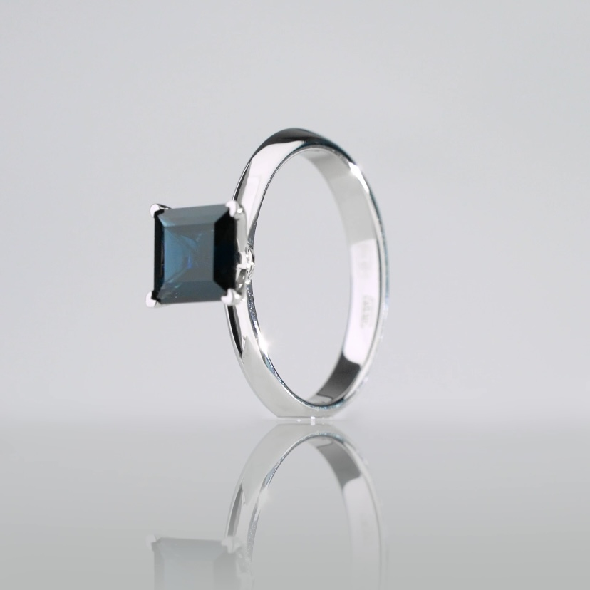 Помолвочное кольцо из платины с сапфиром ПК-100С-01 Platinum Lab видео 1