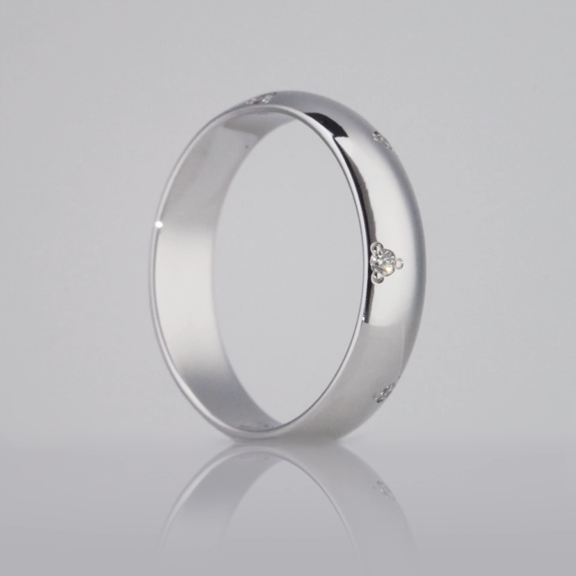 Обручальное кольцо из платины с бриллиантами ПК-104-08 Platinum Lab видео 1