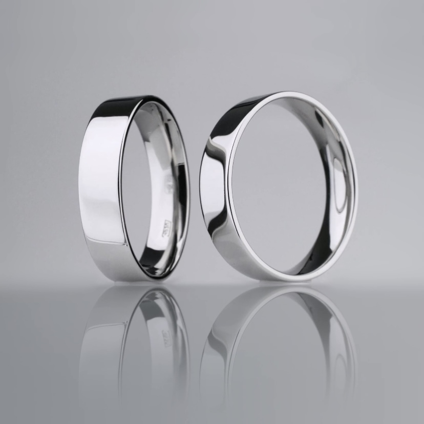 Обручальное кольцо из платины плоское ПК-110-00 Platinum Lab видео 1