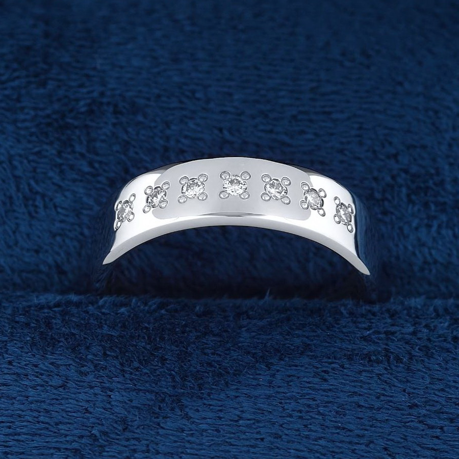 Обручальное кольцо из платины с 7 бриллиантами ПК-110-07 Platinum Lab видео 1