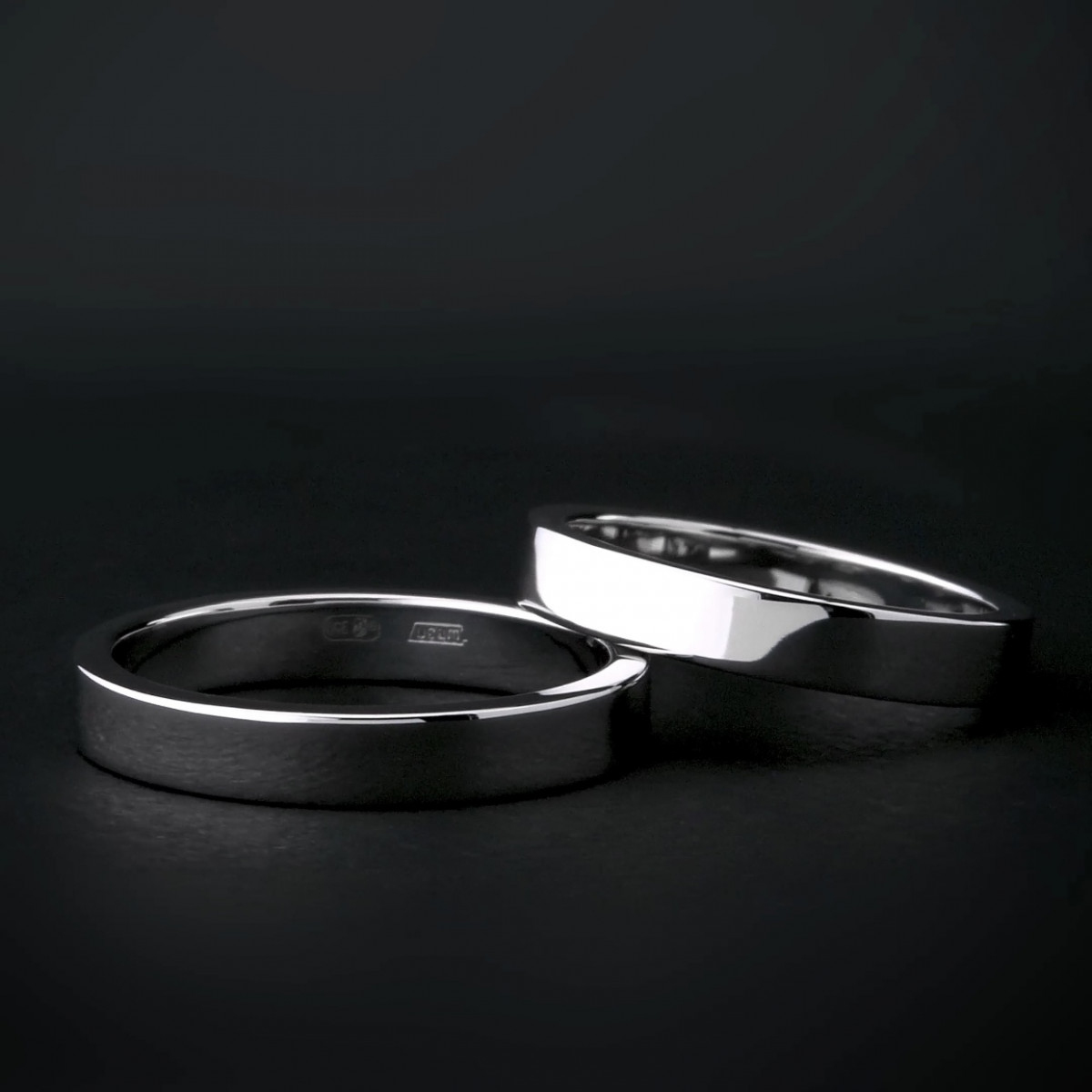 Обручальное кольцо из платины прямое ПК-111-00 Platinum Lab видео 1