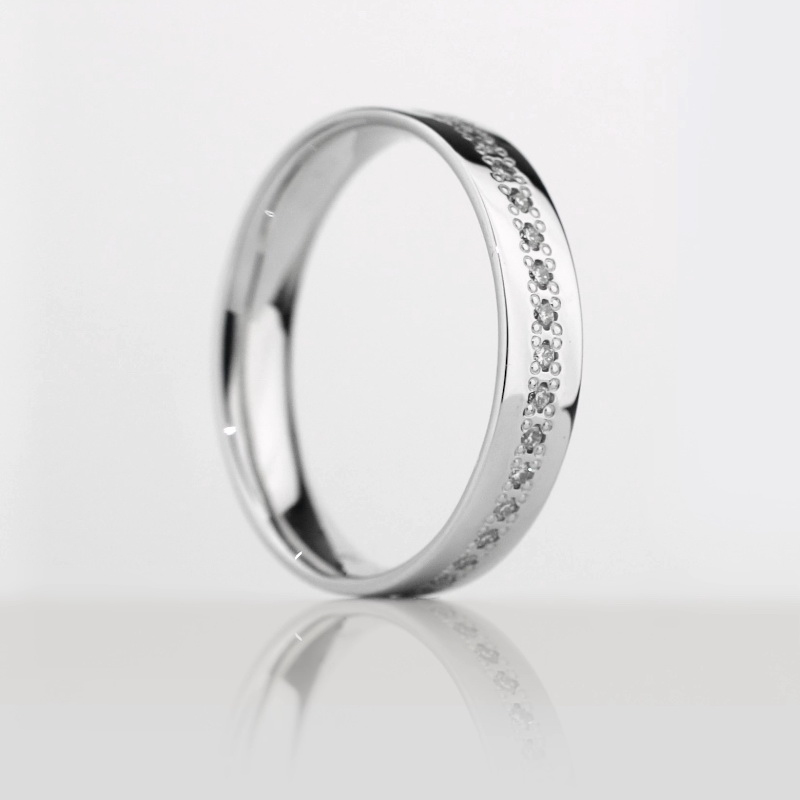 Обручальное кольцо из платины с дорожкой бриллиантов ПК-114-35 Platinum Lab видео 1