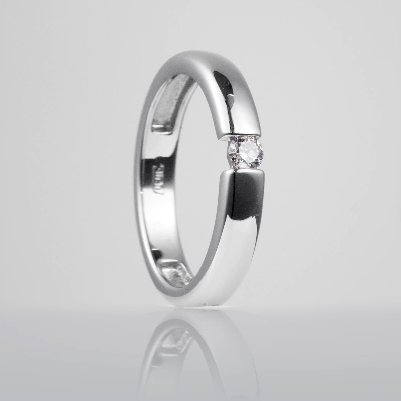 Обручальное кольцо из платины с бриллиантом ПК-117-02 Platinum Lab видео 1