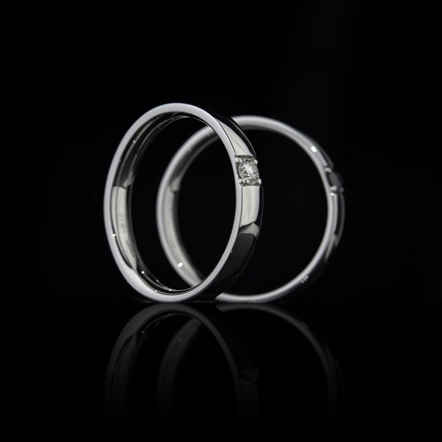 Обручальное кольца из платины с бриллиантами ПК-117Ч-01 Platinum Lab видео 1