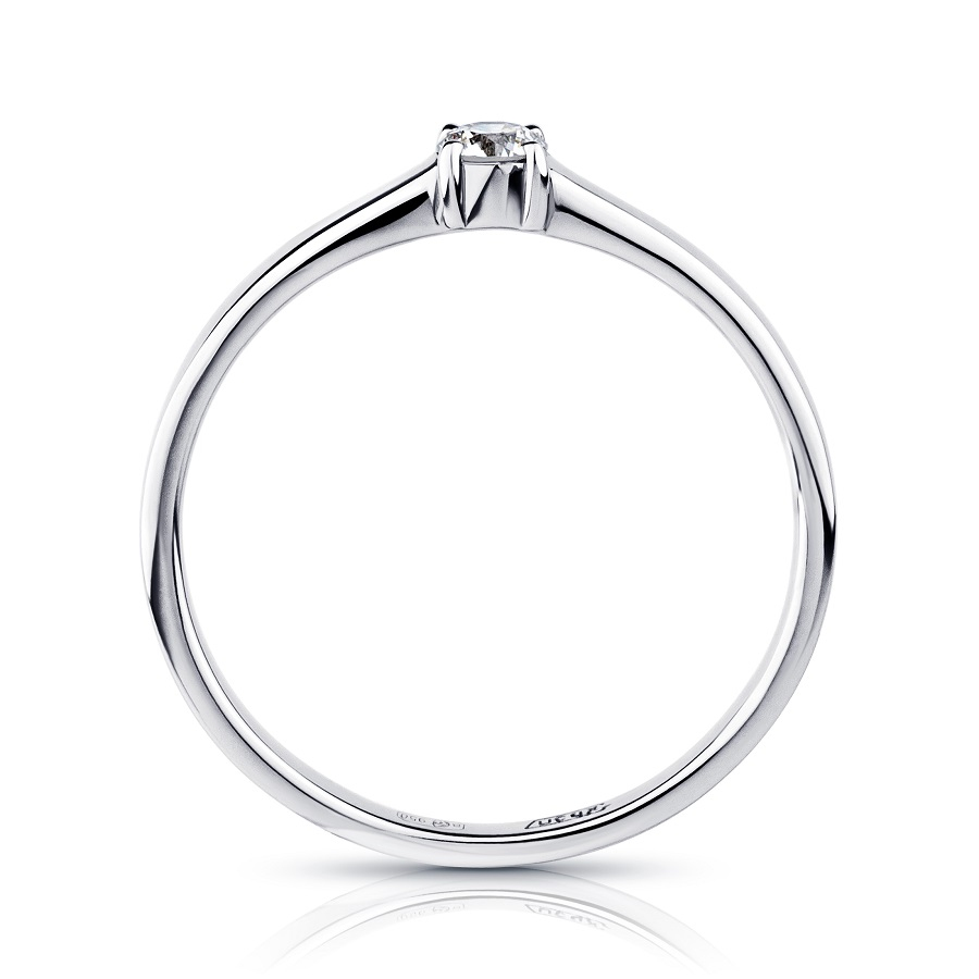 Помолвочное кольцо из платины с одним бриллиантом ПК-008-01 Platinum Lab фото 5