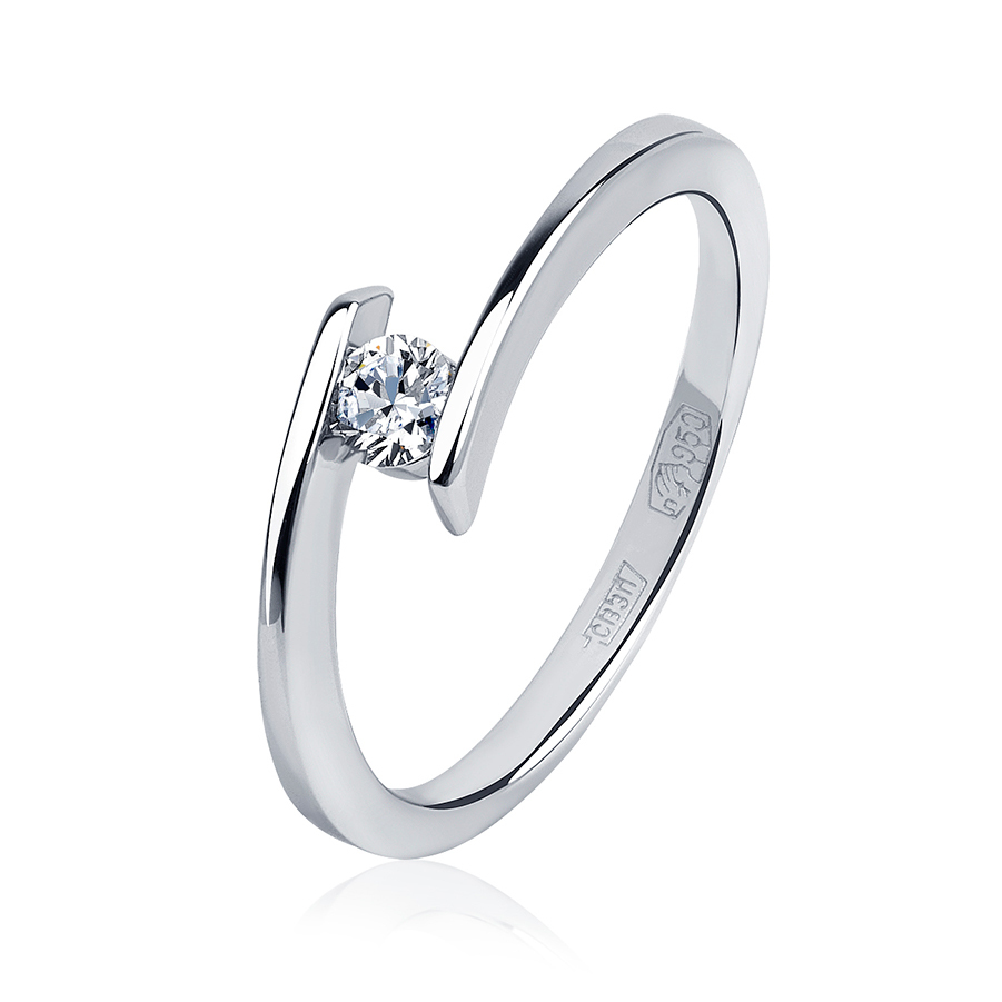 Помолвочное кольцо из платины с бриллиантом ПК-017-01 Platinum Lab фото 1