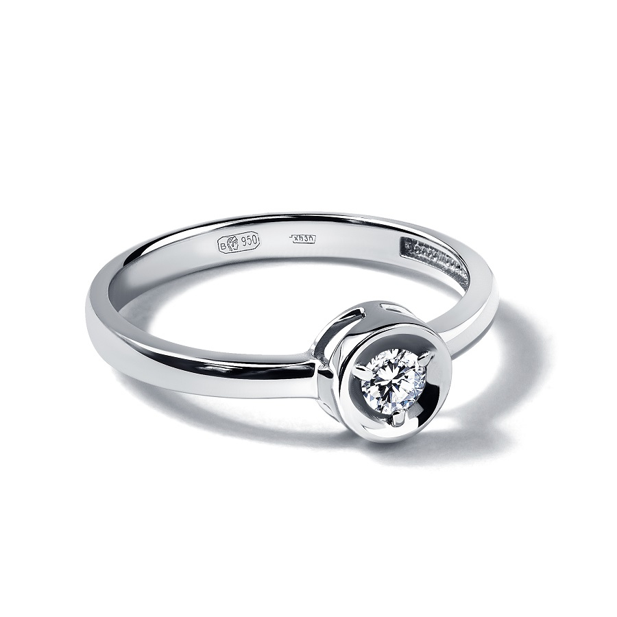 Помолвочное кольцо из платины с бриллиантом ПК-020-01 Platinum Lab фото 2