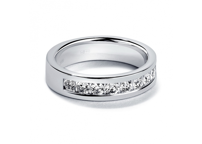 Свадебное кольцо из платины с 9 бриллиантами ПК-021-02 Платинум Лаб фото 2