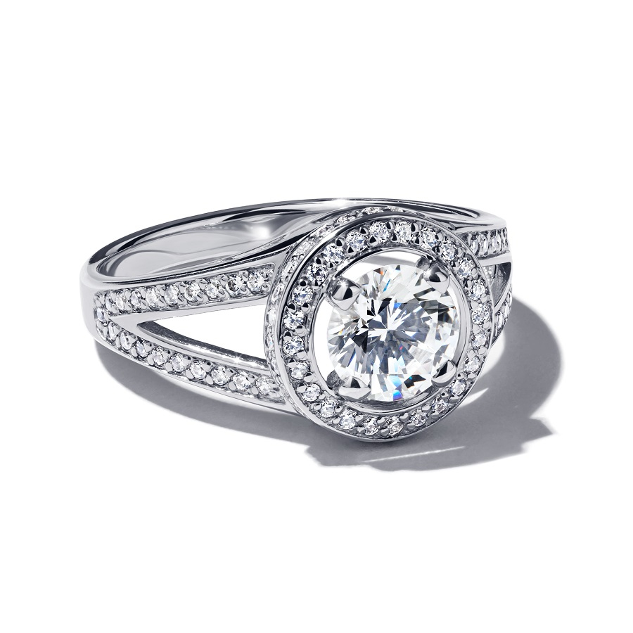 Дорогое помолвочное кольцо с бриллиантами из платины ПК-034-01 Platinum Lab фото 1