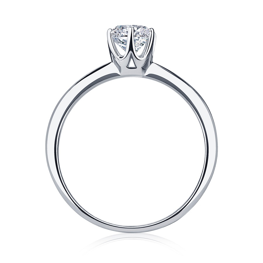 Помолвочное кольцо из платины с одним бриллиантом ПК-055-07 Platinum Lab фото 2
