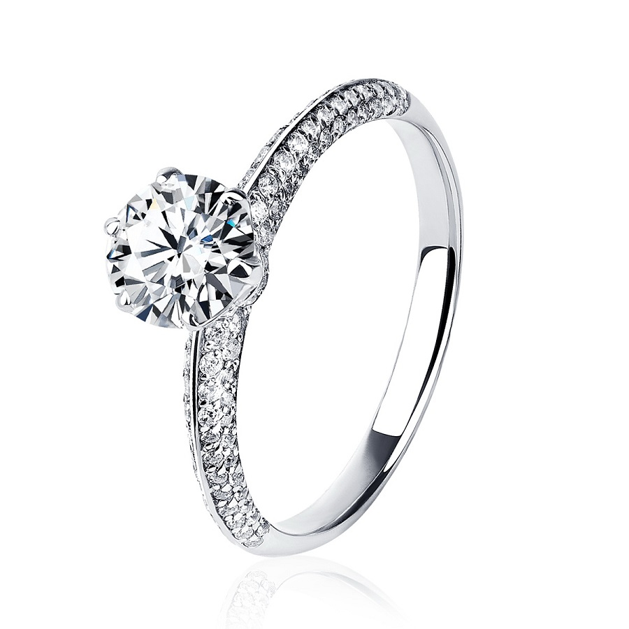 Женское помолвочное кольцо из платины с бриллиантами ПК-056-02 Platinum Lab фото 1