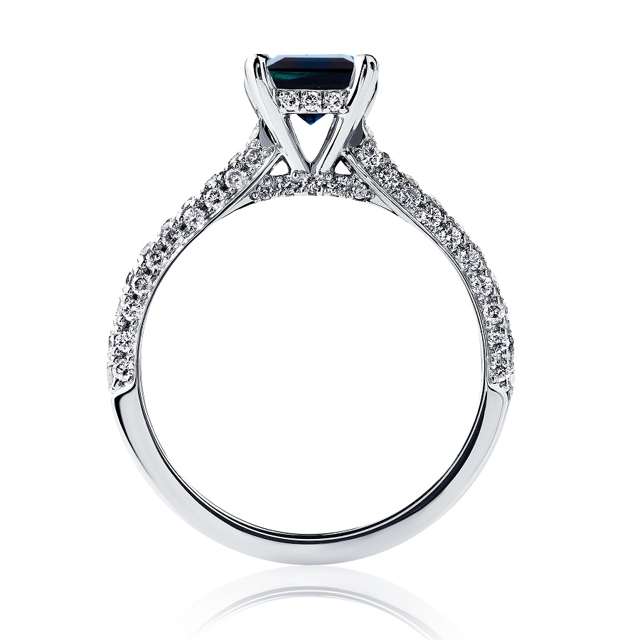 Помолвочное кольцо из платины с сапфиром и бриллиантами ПК-067С-01 Platinum Lab фото 2