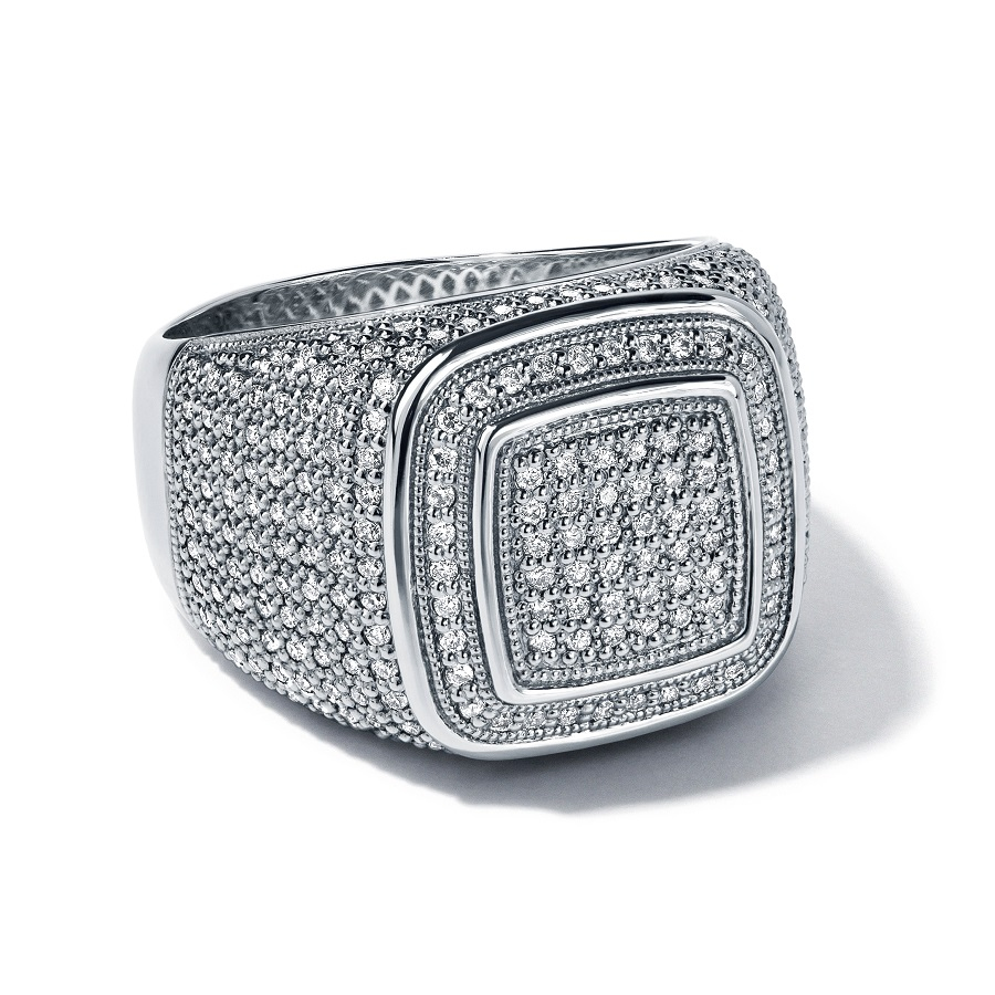 Перстень из платины с россыпью 268 бриллиантов весом 1 карат ПК-074-01 Platinum Lab фото 4
