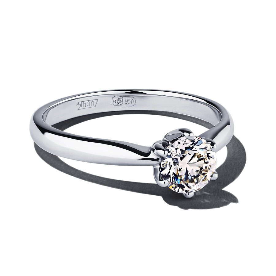 Помолвочное кольцо из платины с бриллиантом ПК-088-037 Platinum Lab фото 2