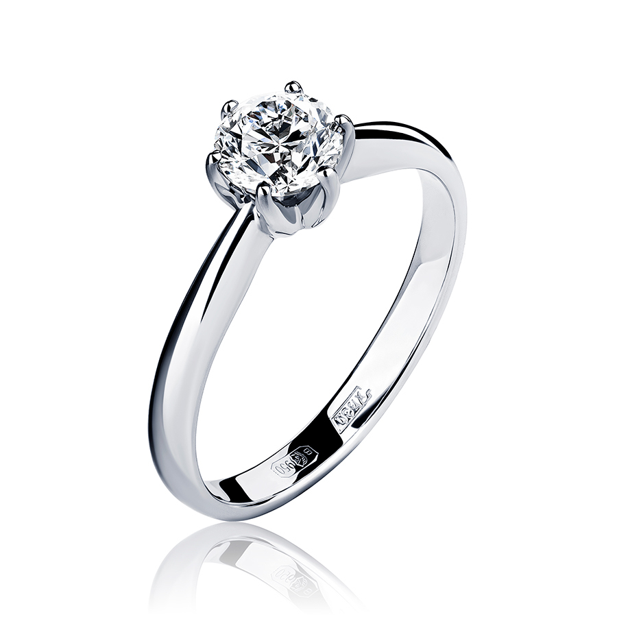 Помолвочное кольцо для предложения руки из платины с одним бриллиантом ПК-088-03 Platinum Lab фото 1