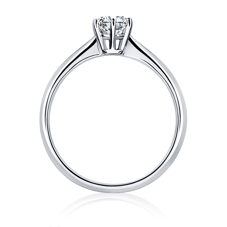 Помолвочное кольцо для предложения руки и сердца из платины с одним бриллиантом ПК-093-02 PlatinumLab фото 2