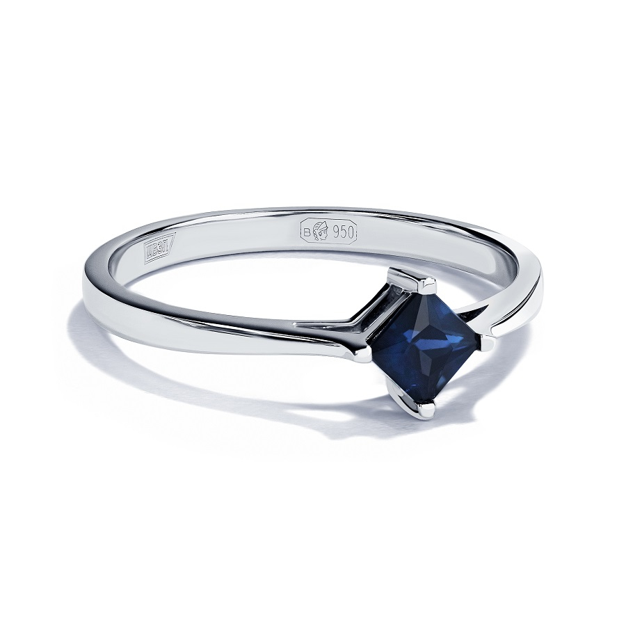 Помолвочное кольцо из платины с сапфиром ПК-101С-01 PlatinumLab фото 2
