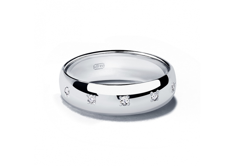 Свадебное кольцо из платины с бриллиантами ПК-105-11 PlatinumLab фото 2