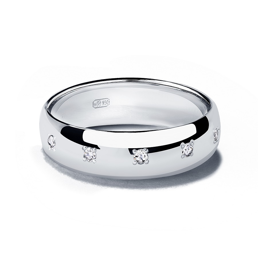 Свадебное кольцо из платины с бриллиантами ПК-105-11 PlatinumLab фото 2