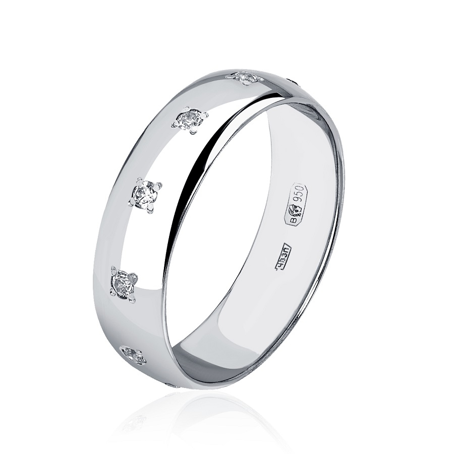 Обручальное кольцо из платины с бриллиантами ПК-105-11 Platinum Lab фото 1