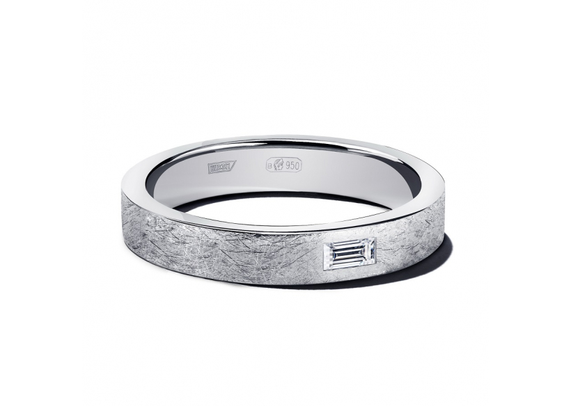 Мужское обручальное кольцо из платины ПК-111-04-М1 Платинум Лаб фото 2