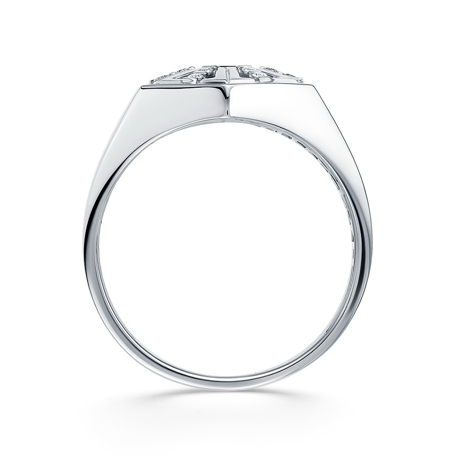 Кольцо для мужчин из платины с черным и белыми бриллиантами ПК-312Ч-01 PlatinumLab фото 2