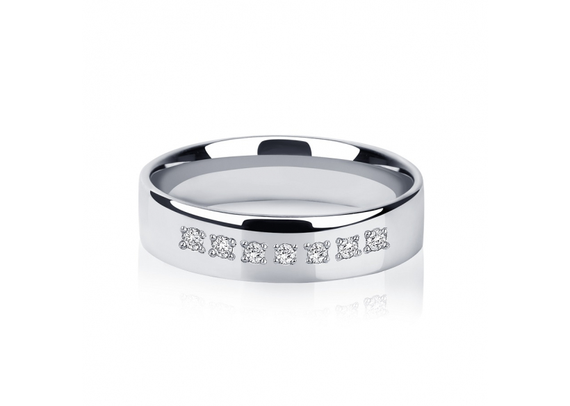 Обручальное кольцо с 7 бриллиантами из платины ПК-110-07 Platinum Lab фото 2