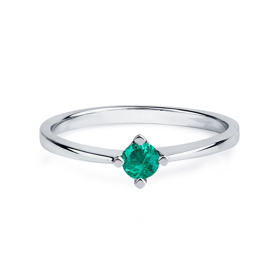 Женское помолвочное кольцо с изумрудом ПК-012И-01 платина лаб фото 3