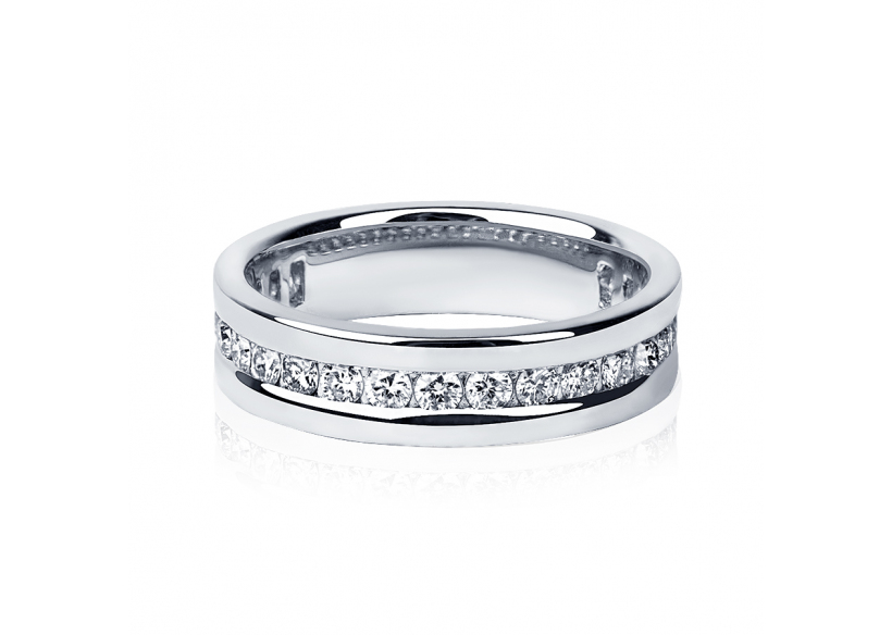 Обручальное кольцо шириной 5 мм из платины с бриллиантами ПК-021-03 Platinum Lab фото 2