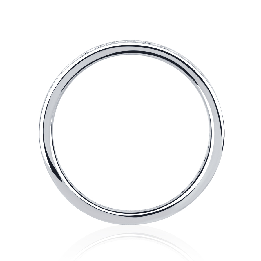 Плоское обручальное кольцо из платины с бриллиантами ПК-021-05 Platinum Lab фото 3