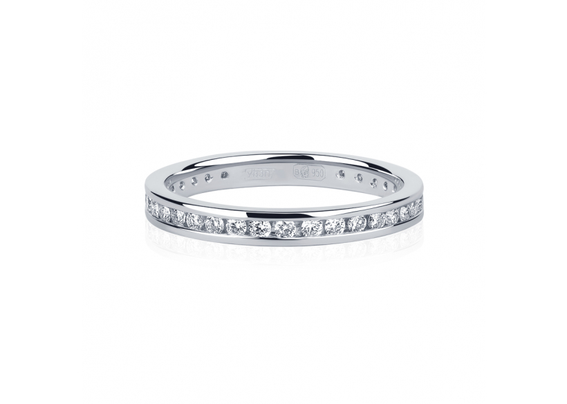 Обручальное кольцо из платины с дорожкой бриллиантов ПК-021-05 Platinum Lab фото 2