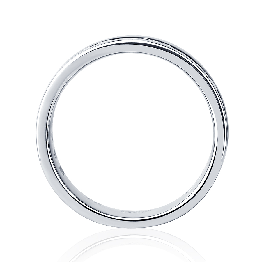 Обручальное кольцо из платины с дорожкой черных бриллиантов ПК-021Ч-03 Platinum Lab фото 3