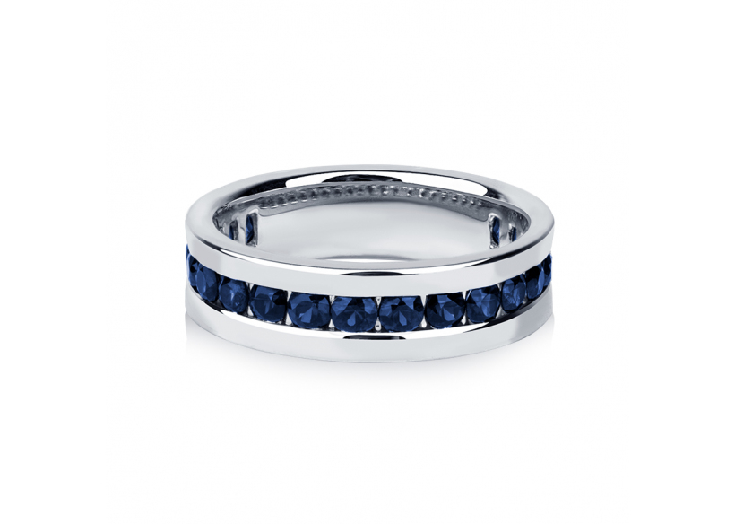 Обручальное кольцо из платины с дорожкой сапфиров ПК-021С-01 Platinum Lab фото 2