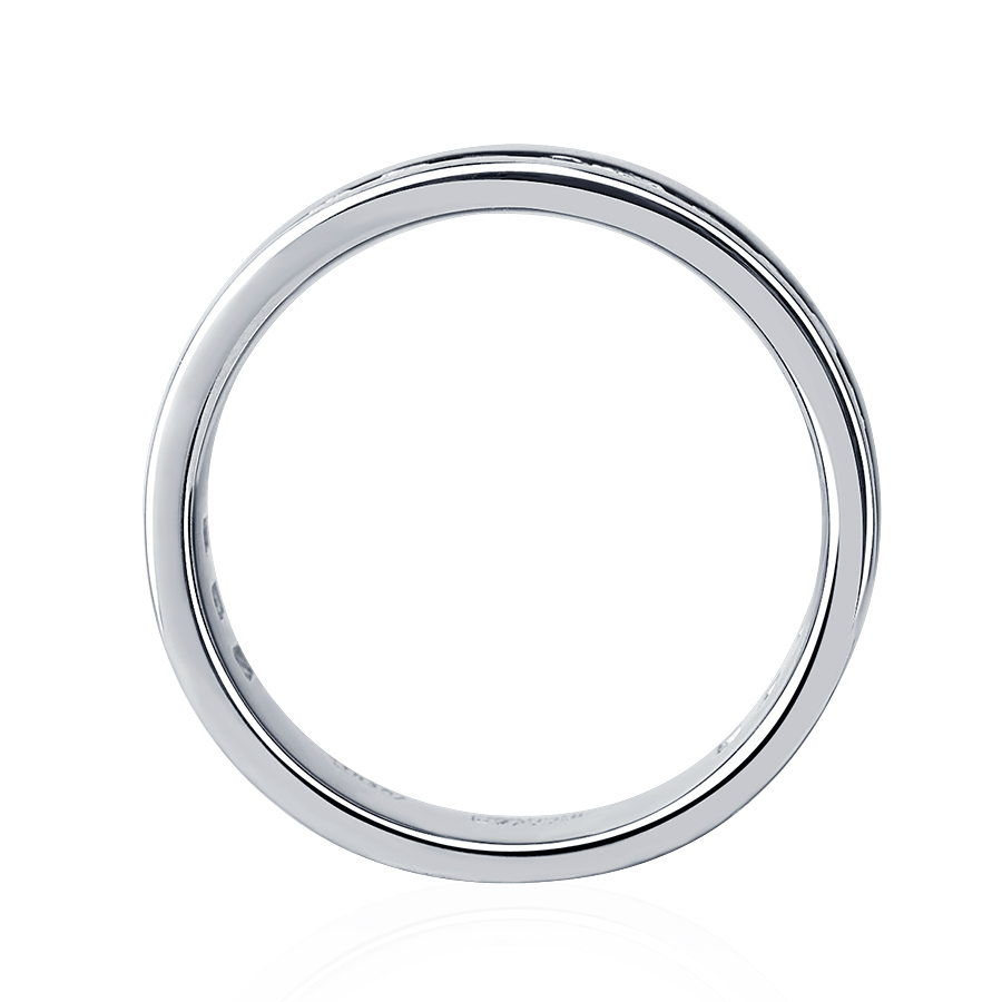 Плоское обручальное кольцо из платины с сапфирами ПК-021С-03 Platinum Lab фото 3
