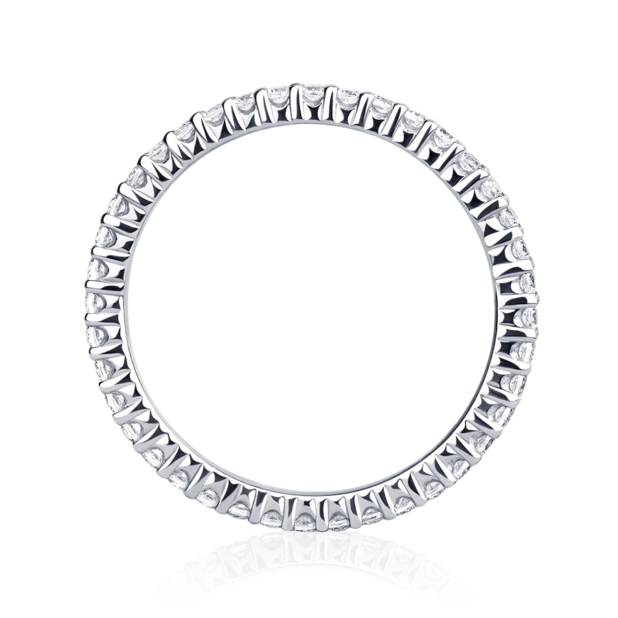 Кольцо на свадьбу из платины с дорожкой бриллиантов ПК-022-00 Platinum Lab фото 3