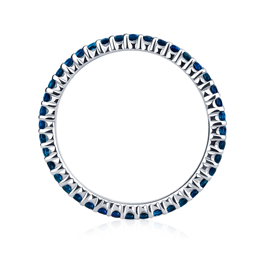 Обручальное кольцо из платины с дорожкой сапфиров ПК-022С-00 Платинум Лаб фото 3