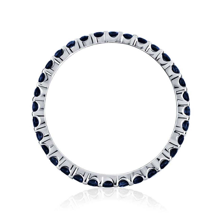 Тонкое обручальное кольцо с сапфирами из платины ПК-022С-01 Platinum Lab фото 3