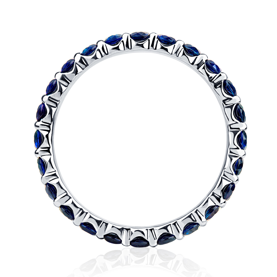 Свадебное кольцо с сапфирами из платины ПК-022С-04 Platinum Lab фото 3