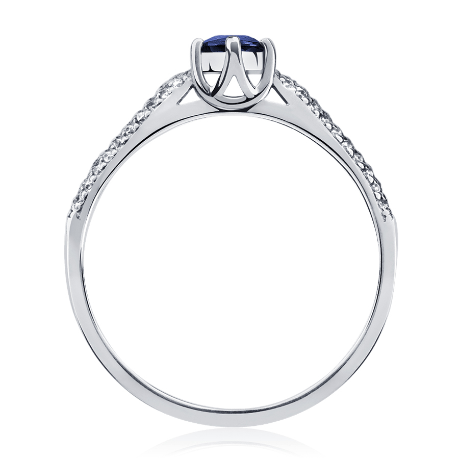 Помолвочное кольцо с сапфиром и бриллиантами из платины ПК-030С-01 platinumlab фото 2