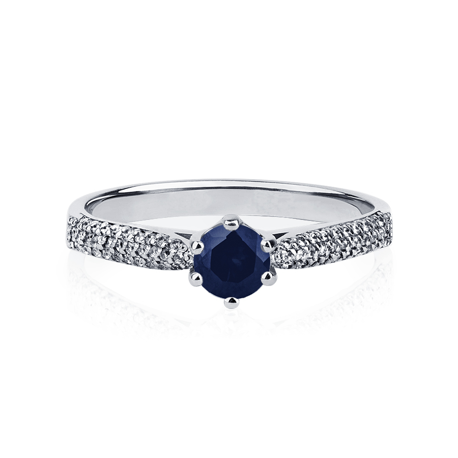 Помолвочное кольцо с крупным сапфиром и бриллиантами ПК-030С-01 PlatinumLab фото 3