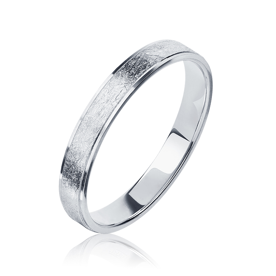 Матированное обручальное кольцо из платины ПК-031-02-М1 Platinum Lab фото 1